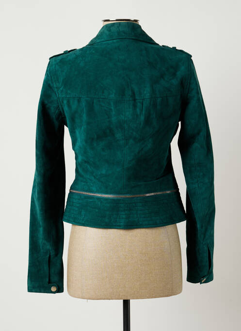 Veste en cuir vert ROSE GARDEN pour femme