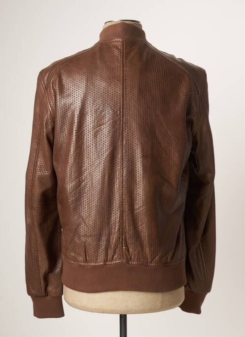Veste en cuir marron DAYTONA pour homme
