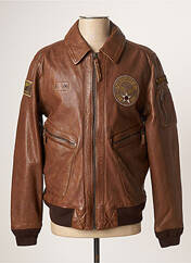 Veste en cuir marron DAYTONA pour homme seconde vue