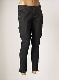 Pantalon slim broderie rivets taille basse noir DDP femme