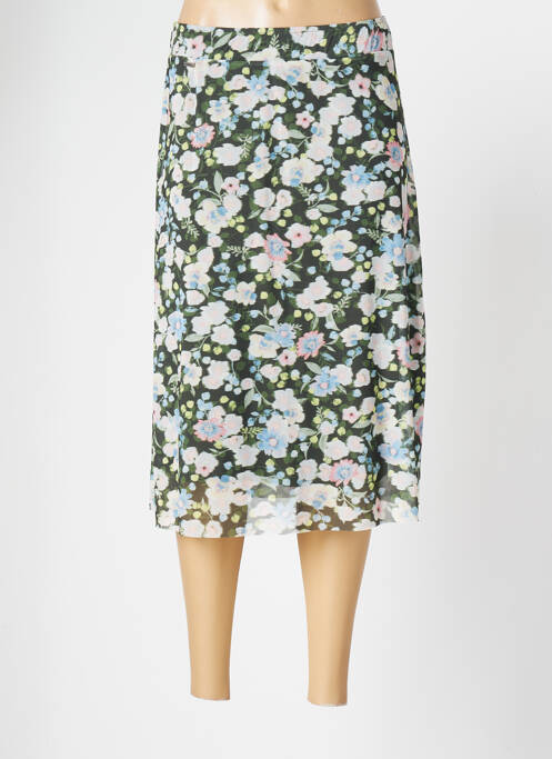 Jupe mi-longue doublure textile vert CECIL femme
