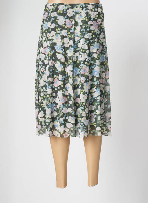Jupe mi-longue doublure textile vert CECIL femme