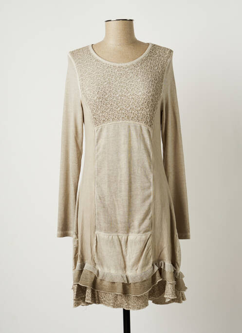 Robe mi-longue beige MALOKA pour femme