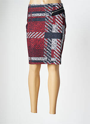 Jupe mi-longue stretch rouge MALOKA femme
