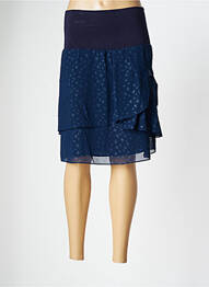 Jupe mi-longue taille élastique bleu LES FILLES DE NEAUX femme