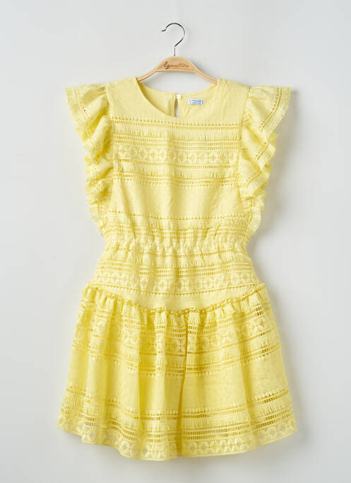 Robe mi-longue jaune MAYORAL pour fille