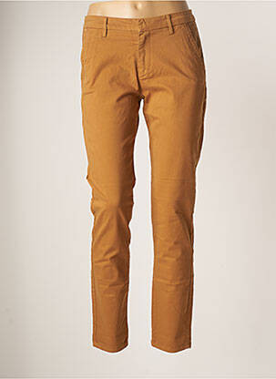 Pantalon chino tissage popeline taille normale jaune REIKO femme