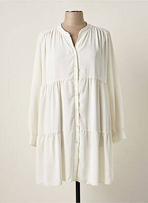 Robe courte blanc COULEURS DU TEMPS pour femme