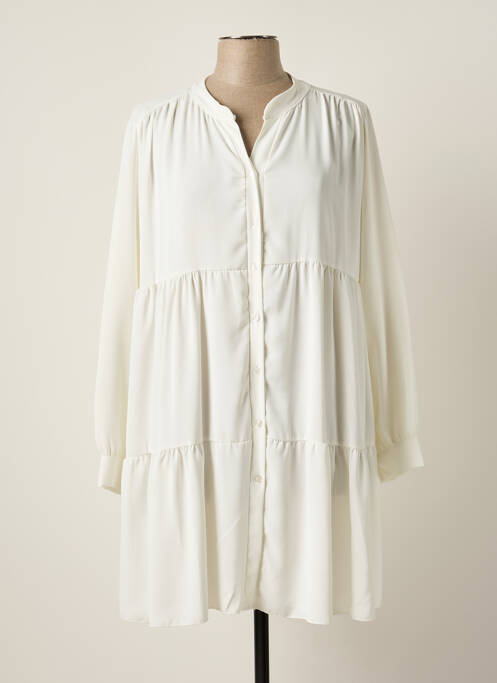 Robe courte blanc COULEURS DU TEMPS pour femme