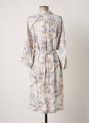 Robe mi-longue coupe fluide manches longues bleu LAURE + MAX femme