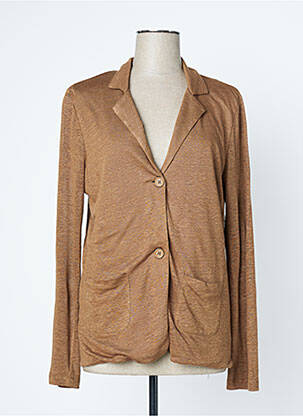 Gilet manches longues marron LAUREN VIDAL femme