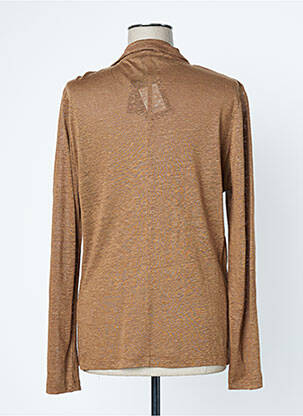 Gilet manches longues marron LAUREN VIDAL femme