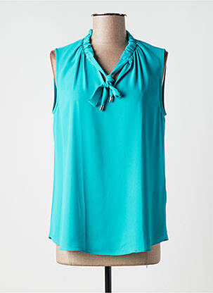 Top coupe fluide sans manche bleu JOSEPH RIBKOFF femme