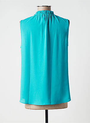 Top tissage crêpe sans manche bleu JOSEPH RIBKOFF femme