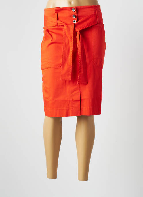 Jupe mi-longue taille haute orange BLEU BLANC ROUGE femme