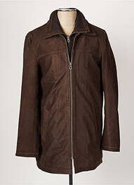 Veste en cuir coupe droite marron DAYTONA homme