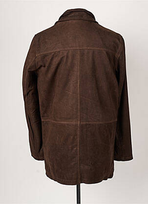 Veste en cuir coupe droite marron DAYTONA homme