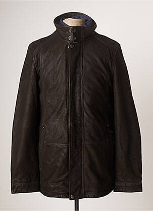 Veste en cuir poches marron DAYTONA homme