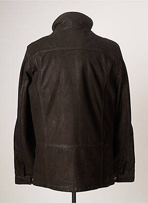 Veste en cuir poches marron DAYTONA homme