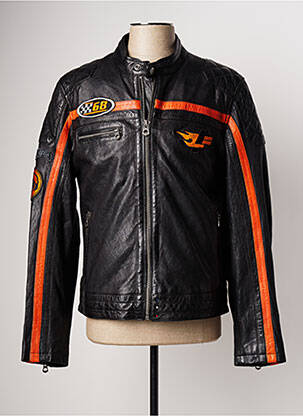 Veste en cuir noir DAYTONA pour homme