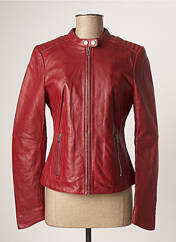 Veste en cuir rouge ROSE GARDEN pour femme seconde vue