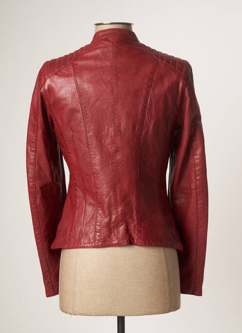 Veste en cuir rouge ROSE GARDEN pour femme
