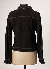 Veste en cuir noir ROSE GARDEN pour femme seconde vue