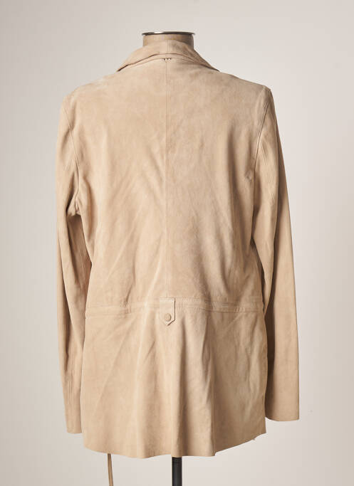 Veste en cuir beige ROSE GARDEN pour femme