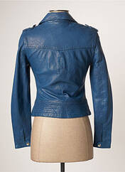 Veste en cuir bleu ROSE GARDEN pour femme seconde vue