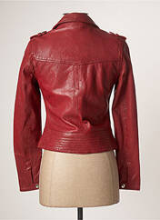 Veste en cuir rouge ROSE GARDEN pour femme seconde vue
