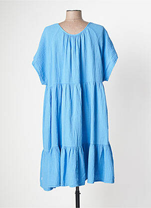 Robe mi-longue manches courtes manches courtes bleu BLUTSGESCHWISTER femme