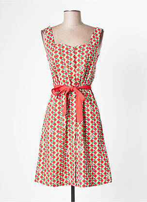 Robe mi-longue coupe évasée fines bretelles rouge BLUTSGESCHWISTER femme