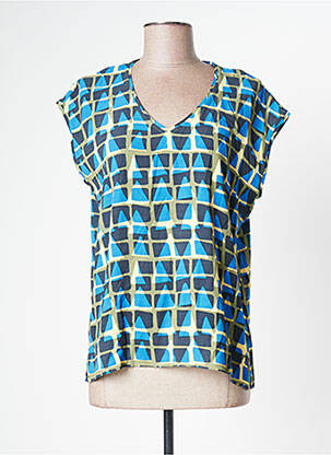 Top imprimé fantaisie manches courtes bleu ZILCH femme