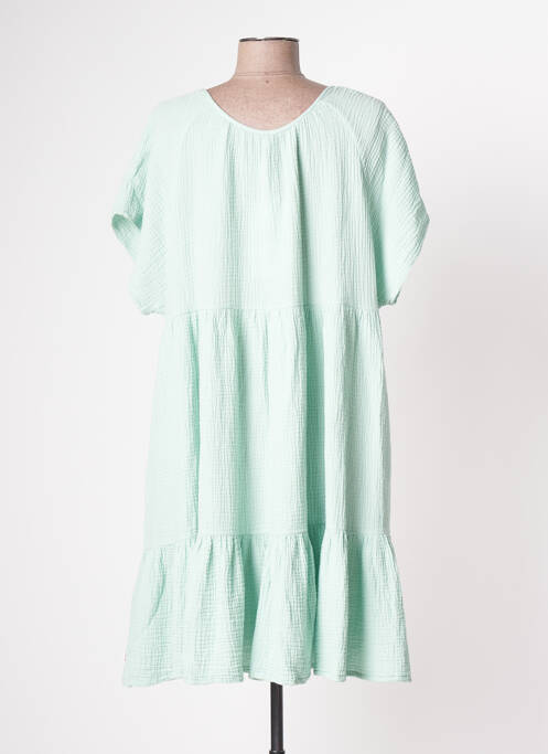 Robe mi-longue manches courtes manches courtes vert BLUTSGESCHWISTER femme