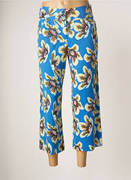 Pantalon 7/8 tissage popeline taille normale bleu ZILCH femme