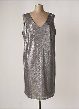Robe mi-longue sans manche sans manche gris SPG JENUAN femme