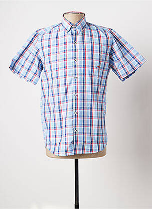 Chemise manches courtes imprimé carreaux bleu DARIO BELTRAN homme