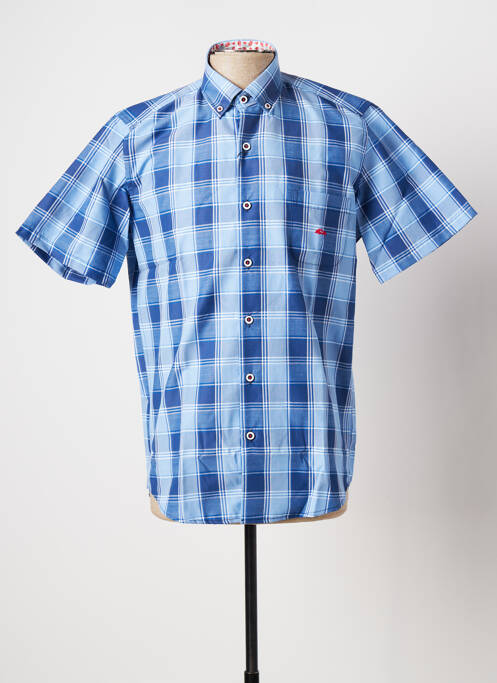 Chemise manches courtes imprimé carreaux bleu DARIO BELTRAN homme