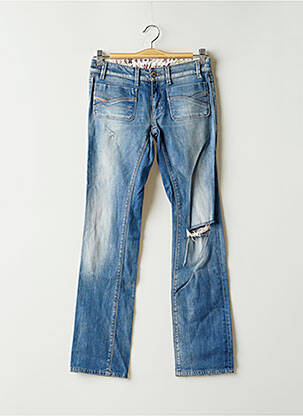 Jeans coupe droite broderie rivets taille basse bleu DIESEL femme