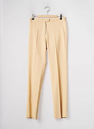 Pantalon slim taille haute taille haute beige LA CITY femme