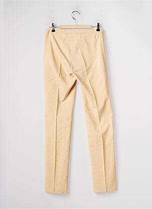 Pantalon slim taille haute taille haute beige LA CITY femme