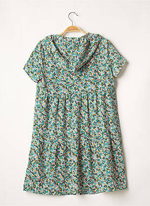 Robe courte coupe évasée manches courtes vert I.CODE (By IKKS) femme