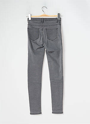 Jeans coupe slim broderie rivets taille haute gris MOLLY BRACKEN femme