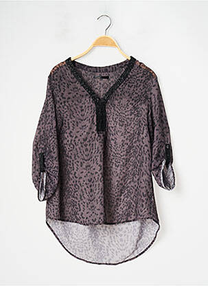 Blouse manches 3/4 manches 3/4 marron LPB femme