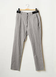 Pantalon chino fermeture zippée sous rabat boutonné taille normale gris ZARA femme
