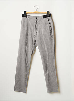 Pantalon chino fermeture zippée sous rabat boutonné taille normale gris ZARA femme