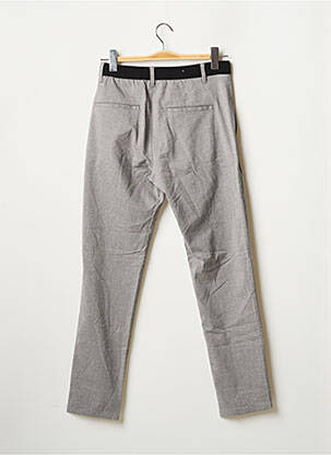 Pantalon chino fermeture zippée sous rabat boutonné taille normale gris ZARA femme
