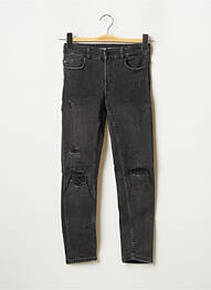 Jeans coupe slim skinny taille ajustable gris SANS MARQUE fille
