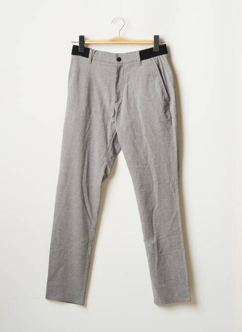 Pantalon chino fermeture zippée sous rabat boutonné taille normale gris ZARA femme