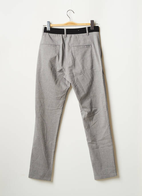 Pantalon chino fermeture zippée sous rabat boutonné taille normale gris ZARA femme